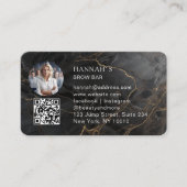 Marmer, Zwart-Goud, Salon, Foto, QR Code Loyalitei Visitekaartje (Voorkant)