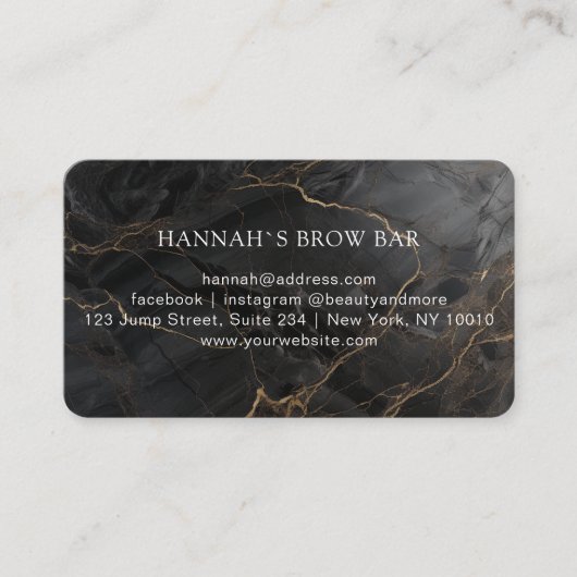 Marmer, Zwart-Goud, Salon, Loyaliteit Visitekaartje (Voorkant)