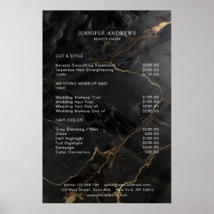 Marmer, Zwart-Goud, Salon Poster