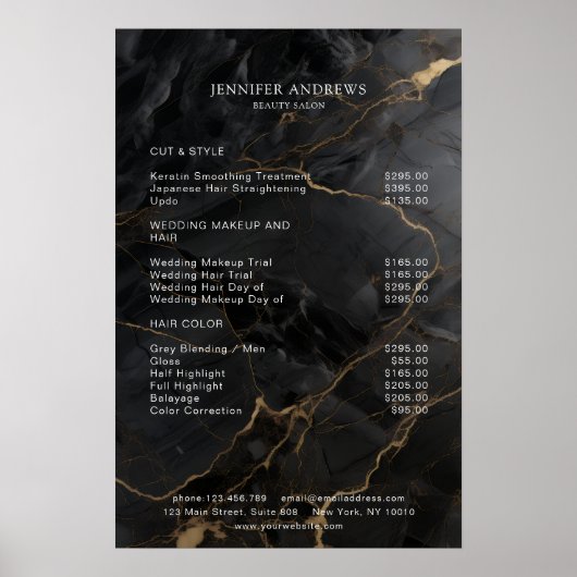 Marmer, Zwart-Goud, Salon Poster (Voorkant)