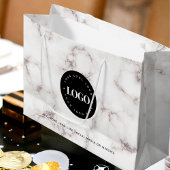 Marmer Zwart Rond Logo Zakelijk Bedrijfs Custom  Groot Cadeauzakje