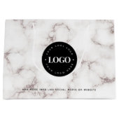 Marmer Zwart Rond Logo Zakelijk Bedrijfs Custom  Groot Cadeauzakje (Voorkant)