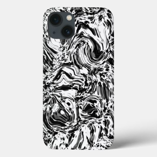 Marmer-zwart-wit patroon Case-Mate iPhone case (Achterkant)