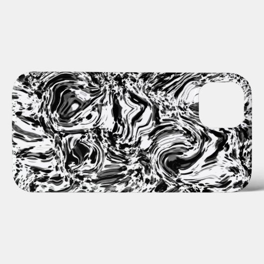 Marmer-zwart-wit patroon Case-Mate iPhone case (Achterkant (horizontaal))