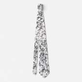 Marmer zwarte en witte achtergrond stropdas (Achterkant)