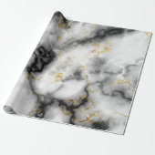 Marmer zwarte goudsteen ziet er elegant uit cadeaupapier (Uitgerold)