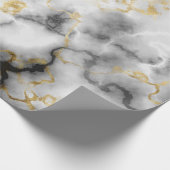 Marmer zwarte goudsteen ziet er elegant uit cadeaupapier (Hoek)