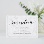 Marmer & Zwarte Moderne Typografie Bruiloftsrecept Kaart (Staand voorkant)