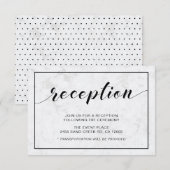 Marmer & Zwarte Moderne Typografie Bruiloftsrecept Kaart (Voorkant / Achterkant)