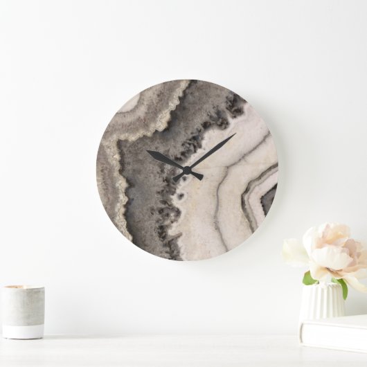 Marmer zwarte witte kiezelsteen grote klok (Huis)