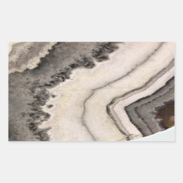 Marmer zwarte witte kiezelsteen rechthoekige sticker