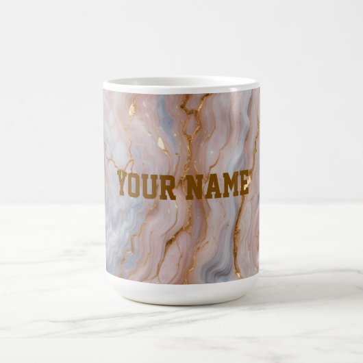Marmerbeker met eigen naam | Gepersonaliseerde gou Koffiemok (Center)