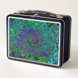 Marmerblauw en aquamarine Abstract Retro Swirl