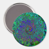 Marmerblauw en aquamarine Abstract Retro Swirl Magneet (Voorkant / Achterkant)