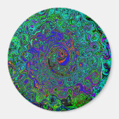 Marmerblauw en aquamarine Abstract Retro Swirl Magneet (Voorkant)