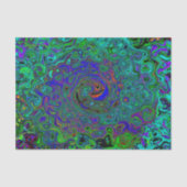 Marmerblauw en aquamarine Abstract Retro Swirl Tissuepapier (Voorkant)
