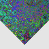 Marmerblauw en aquamarine Abstract Retro Swirl Tissuepapier (Detail)