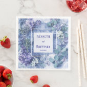 Marmerblauwe Lavendel Hydrangea Winterhuwelijk Servet (Insitu)