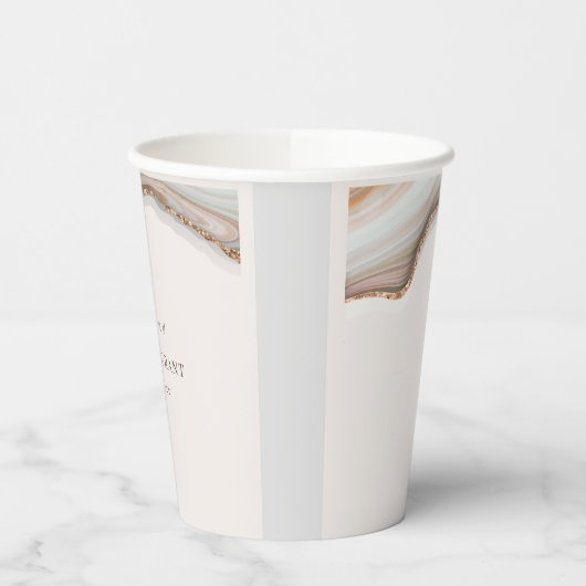 marmerbruiloft met getijden papieren bekers (Links)