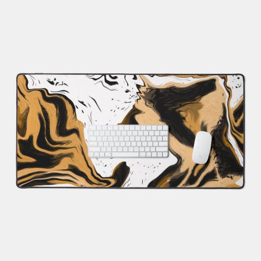 Marmerbruin en zwart Luipaard Print Bureaumat (Keyboard & Muis)