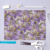 Marmerde Violet Paarse Faux Gold Agaat Art Patroon Tissuepapier (Craft)