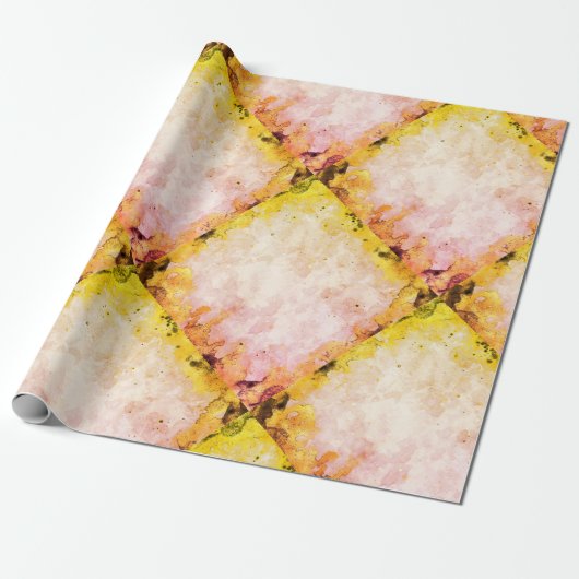 Marmerdiamant driehoekig ontwerp cadeaupapier (Uitgerold)