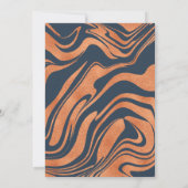 Marmered Copper Navy Blue Huwelijksuitnodiging Kaart (Achterkant)