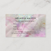 Marmered Make-up Artist Holografische Glitter Afsprakenkaartje (Achterkant)