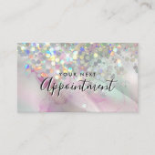 Marmered Make-up Artist Holografische Glitter Afsprakenkaartje (Voorkant)