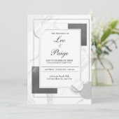 Marmered Modern Huwelijksuitnodiging Kaart (Staand voorkant)