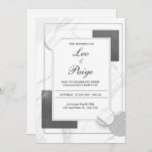 Marmered Modern Huwelijksuitnodiging Kaart (Voorkant / Achterkant)