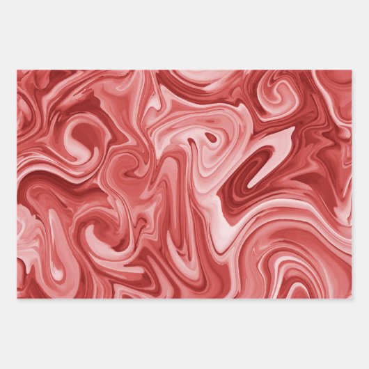 Marmered Paint Kerstmis Kleuren Rode Groene Campag Inpakpapier Vel (Voorkant 3)