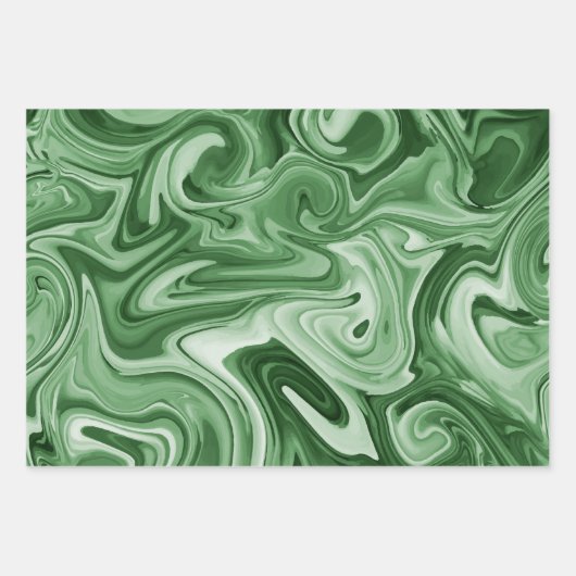 Marmered Paint Kerstmis Kleuren Rode Groene Campag Inpakpapier Vel (Voorkant)