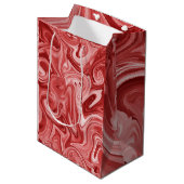 Marmered Paint Red Chic Christmas Gift Wrap Medium Cadeauzakje (Voorkant Gekanteld)