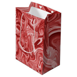 Marmered Paint Red Chic Christmas Gift Wrap Medium Cadeauzakje