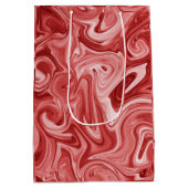 Marmered Paint Red Chic Christmas Gift Wrap Medium Cadeauzakje (Achterkant)