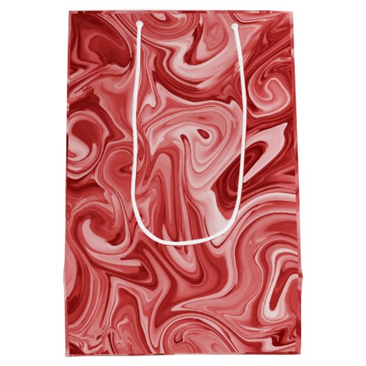 Marmered Paint Red Chic Christmas Gift Wrap Medium Cadeauzakje (Achterkant)