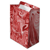 Marmered Paint Red Chic Christmas Gift Wrap Medium Cadeauzakje (Achterkant Gekanteld)