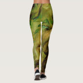 Marmereffect in groen en goud leggings (Achterkant)