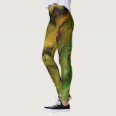 Marmereffect in groen en goud leggings (Links)