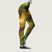 Marmereffect in groen en goud leggings (Rechts)