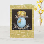 marmereieren met pet van maïskolf kaart (Gele Bloem)