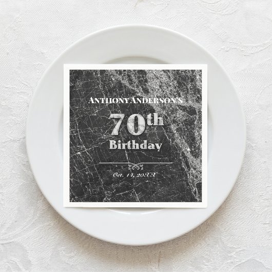 Marmeren 70e verjaardagsfeest servet