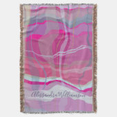 Marmeren Aangepaste Plaid Check Roze Paarse Strepe Deken (Voorkant Verticaal)