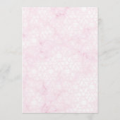 Marmeren Abstract Roze Huwelijk Script Zwart Kaart (Achterkant)