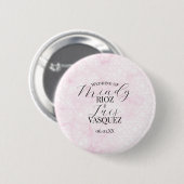 Marmeren Abstract Roze Huwelijk Script Zwart Ronde Button 5,7 Cm (Voorkant /achterkant)