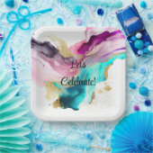 Marmeren Abstracte Borden Papieren Bordje (Feest)