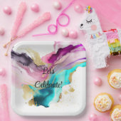 Marmeren Abstracte Borden Papieren Bordje (Feest)