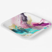 Marmeren Abstracte Borden Papieren Bordje (Gebogen)