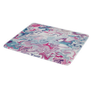 Marmeren Abstracte Roze en Blauwe Snijplank